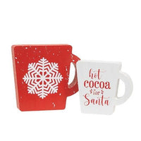 2 Set Hot Cocoa For Santa Chunky Cup Sitters - The Fox Decor