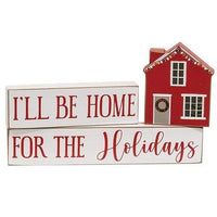 3 Set I'll Be Home For the Holidays Stacking Blocks - The Fox Decor