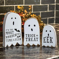 3 Set Trick or Treat Chunky Ghost Sitters - The Fox Decor