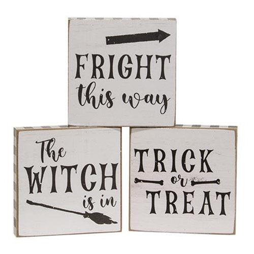 Fright This Way Square Block 3 Asstd - The Fox Decor