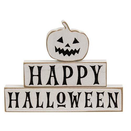 3 Set Happy Halloween & Pumpkin Blocks - The Fox Decor