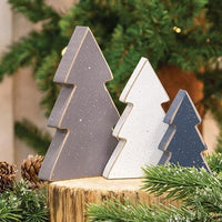 3 Set Chunky Snowy Christmas Tree Sitters - The Fox Decor