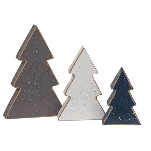 3 Set Chunky Snowy Christmas Tree Sitters - The Fox Decor