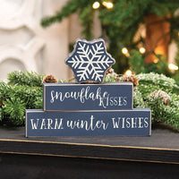 Thumbnail for 3 Set Snowflake Kisses Stacking Blocks - The Fox Decor