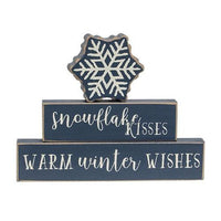 Thumbnail for 3 Set Snowflake Kisses Stacking Blocks - The Fox Decor