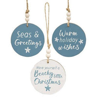Beachy Little Christmas Ornament 3 Asstd - The Fox Decor