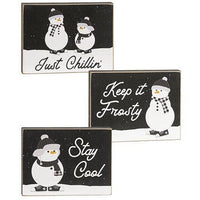 Stay Cool Snowman Block 3 Asstd - The Fox Decor