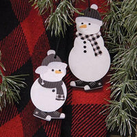 2 Set Black & White Sneaker Snowman Ornaments - The Fox Decor