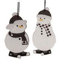 2 Set Black & White Sneaker Snowman Ornaments - The Fox Decor