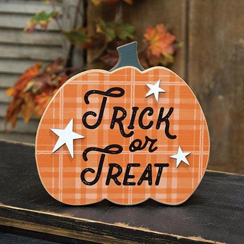 Trick or Treat Pumpkin Easel Sign - The Fox Decor