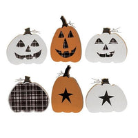 3 Set Buffalo Plaid Reversible Chunky Pumpkin Sitters - The Fox Decor