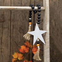 Thumbnail for Black Orange & White Bead Garland w Spattered Star - The Fox Decor