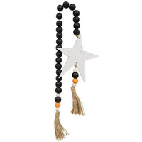Thumbnail for Black Orange & White Bead Garland w Spattered Star - The Fox Decor