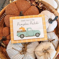 Meet Me in the Pumpkin Patch Blue Pumpkin Truck Layered Box Sign - The Fox Decor