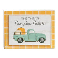 Meet Me in the Pumpkin Patch Blue Pumpkin Truck Layered Box Sign - The Fox Decor