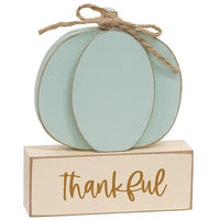 Thumbnail for Thankful Family Blessed Pumpkin on Base 3 Asstd - The Fox Decor
