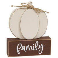 Thumbnail for Thankful Family Blessed Pumpkin on Base 3 Asstd - The Fox Decor
