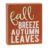 Autumn Leaves Pumpkins Please Box Sign 2 Asstd - The Fox Decor