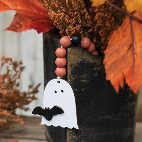 Orange & Black Beaded Ghost & Friend Ornament - The Fox Decor