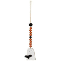 Orange & Black Beaded Ghost & Friend Ornament - The Fox Decor