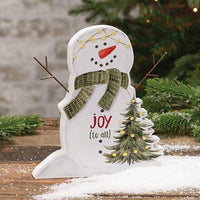 Joy (To All) Wooden Snowman Sitter - The Fox Decor
