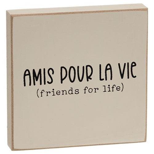 Say It In French Square Block 2 Asstd - The Fox Decor