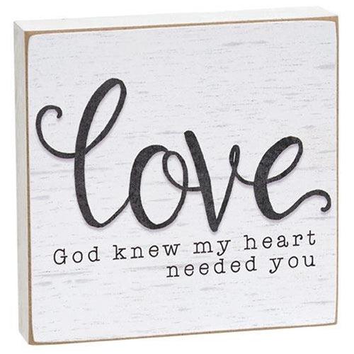 God Knew My Heart Square Block 2 Asstd - The Fox Decor