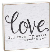 God Knew My Heart Square Block 2 Asstd - The Fox Decor