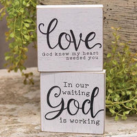 God Knew My Heart Square Block 2 Asstd - The Fox Decor
