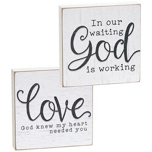 God Knew My Heart Square Block 2 Asstd - The Fox Decor