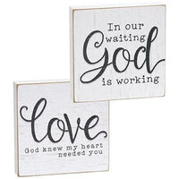 God Knew My Heart Square Block 2 Asstd - The Fox Decor