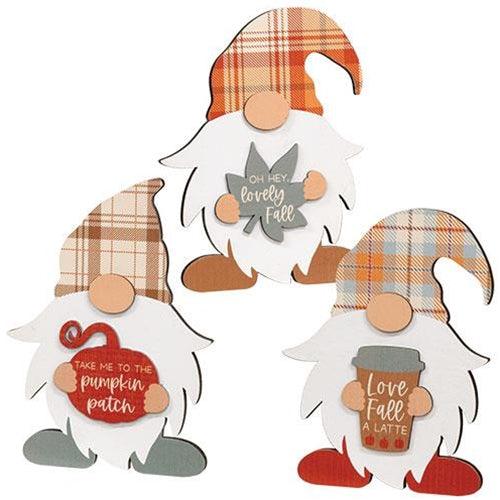 Fall Love Easel Gnome 3 Asstd - The Fox Decor