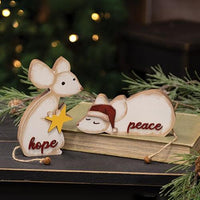 2 Set Hope & Peace Chunky Mouse Sitters - The Fox Decor