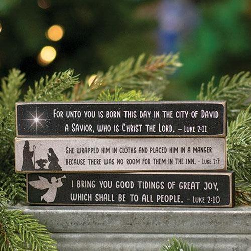 Nativity Verse Mini Stick 3 Asstd - The Fox Decor