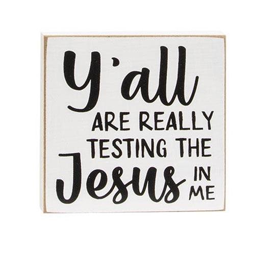 Try Jesus Not Me Square Block 3 Asstd - The Fox Decor