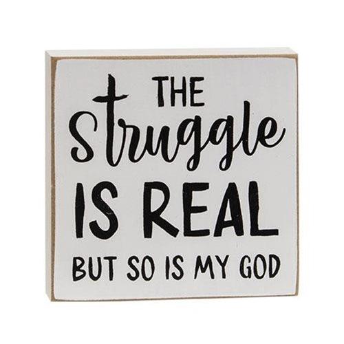 The Struggle Is Real Square Block 3 Asstd - The Fox Decor