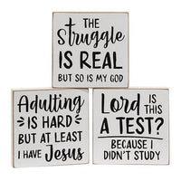 The Struggle Is Real Square Block 3 Asstd - The Fox Decor