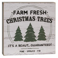 Thumbnail for Barnwood Look Vintage Christmas Box Sign 3 Asstd - The Fox Decor