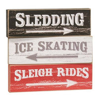 Distressed Wooden Sledding Block 3 Asstd - The Fox Decor