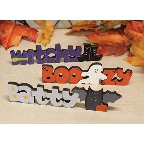 Boozy Witchy Batty Cutout Word Sitter 3 Asstd - The Fox Decor