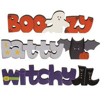 Thumbnail for Boozy Witchy Batty Cutout Word Sitter 3 Asstd - The Fox Decor