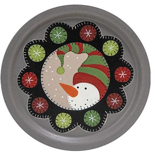 Snowman Penny Mat Plate 2 Asstd - The Fox Decor