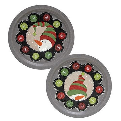 Snowman Penny Mat Plate 2 Asstd - The Fox Decor