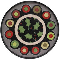 Holly & Berries Penny Mat Round Wooden Hanging Tray - The Fox Decor