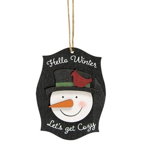 Let's Get Cozy Snowman Ornament 3 Asstd - The Fox Decor
