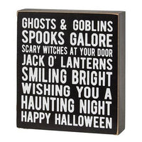 Thumbnail for 2 Set Ghosts & Goblins Box Sign With Ghost & Jack Easel - The Fox Decor