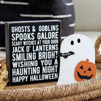 Thumbnail for 2 Set Ghosts & Goblins Box Sign With Ghost & Jack Easel - The Fox Decor