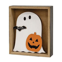 Thumbnail for 2 Set Ghosts & Goblins Box Sign With Ghost & Jack Easel - The Fox Decor