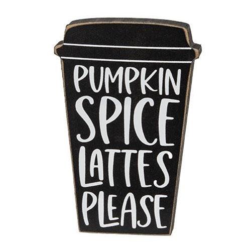 2 Set Pumpkins Leaves Box Sign with Pumpkin Spice Chunky Sitter - The Fox Decor