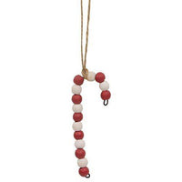 Mini Wooden Bead Candy Cane Ornament - The Fox Decor